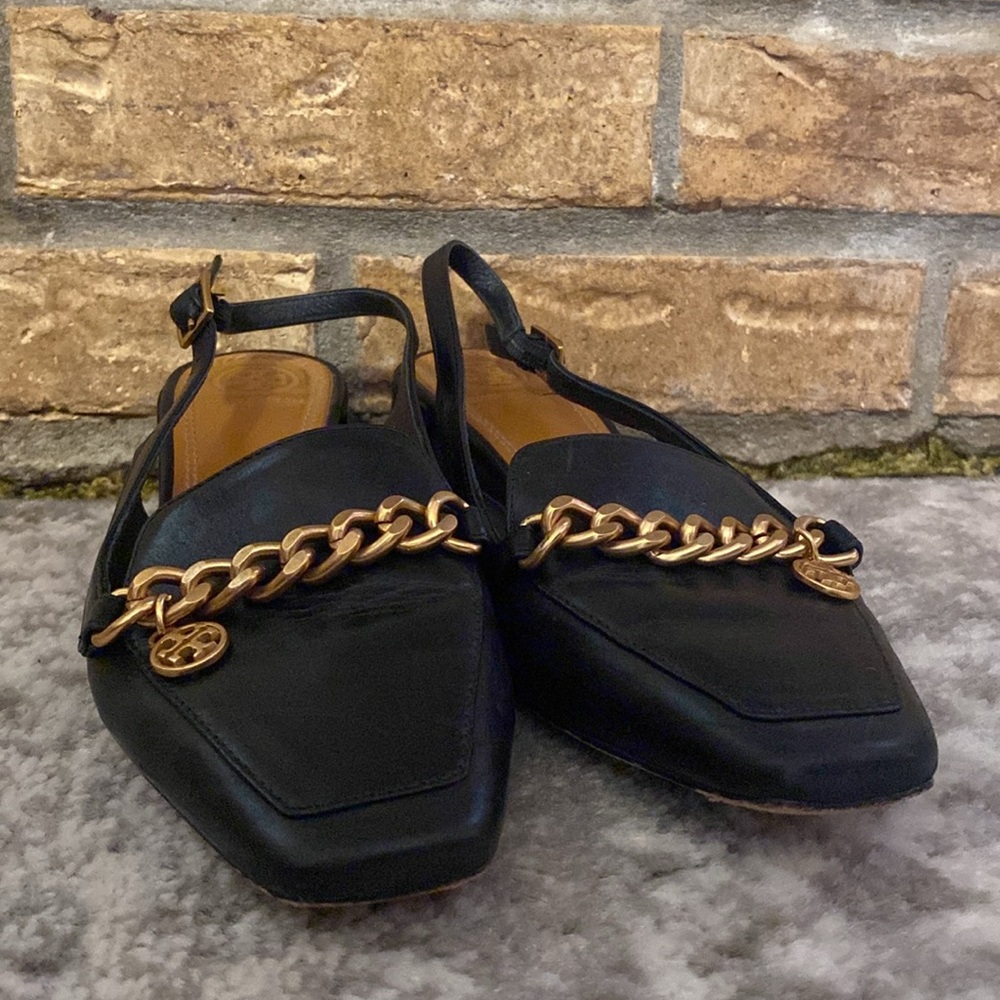 Tory Burch- women’s black sling back loafer - Picture 2 of 5